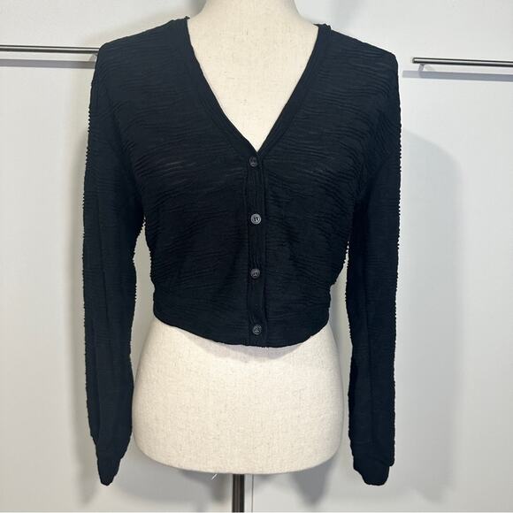 Walter Baker Size XS Black Melinda V-Neck Button Down Top Neutral Monochrome - Picture 3 of 12